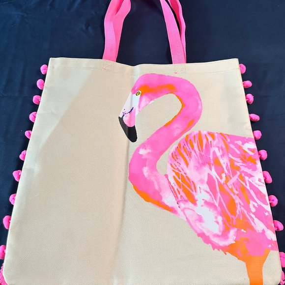Flamingo Shoulder Beach Bag - Picture 1 of 3